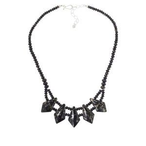 Jay King Sterling Silver Magnetite/Pyrite Beaded Station 18" Necklace